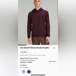 Lululemon city sweat hoodie with graphic
